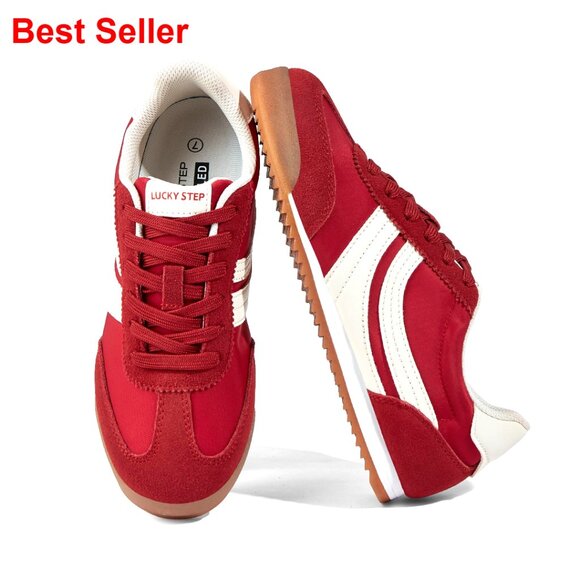 Women's Fashion Sneakers Retro Stitched Upper Lightweight Slip-Resistant